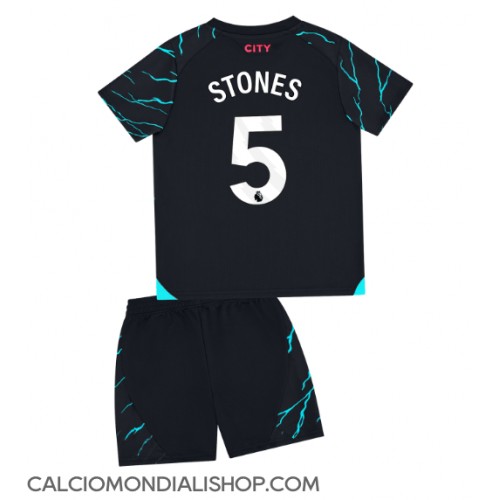 Maglie da calcio Manchester City John Stones #5 Terza Maglia Bambino 2023-24 Manica Corta (+ Pantaloni corti)